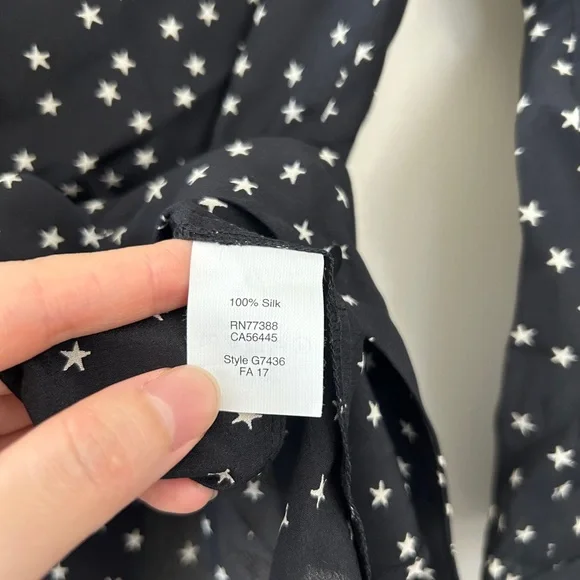 NEW! Madewell Black Silk Tie-Sleeve Top - Picture 5 of 6